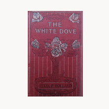 Red book cover with floral design and 'The White Dove' text on a white background