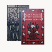 Two vintage books with floral designs on their covers.